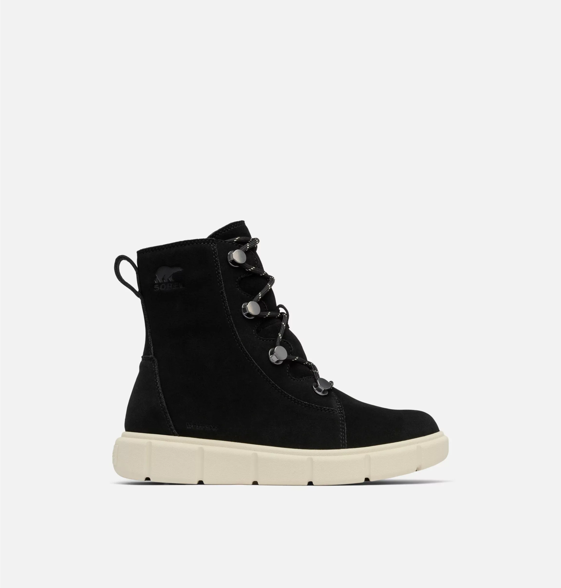 Sorel Women's Sorel Explorer III Joan Waterproof Boots-Black, Chalk