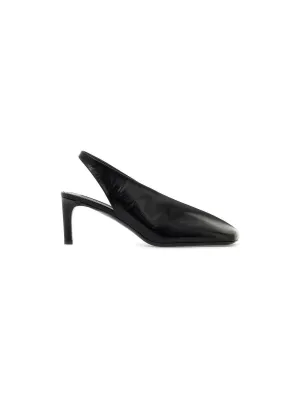 Square Toe Leather Slingbacks