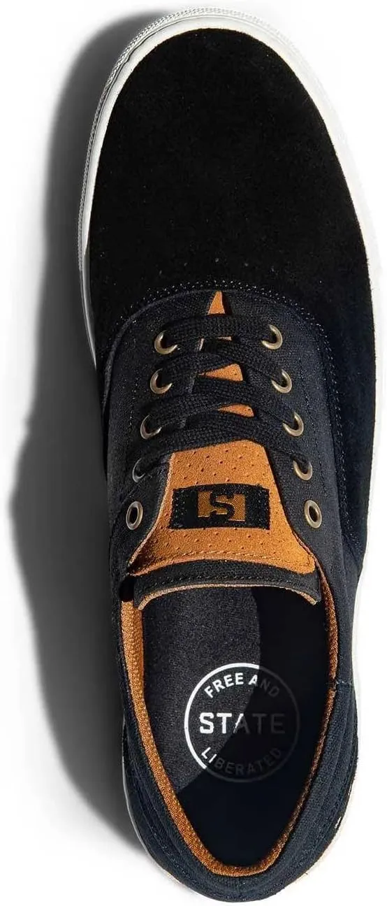 State Footwear Skateboard Shoes Pacifica Cup Black/White Suede