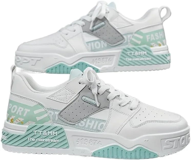 Stylish Patchwork Skate Shoes for Men - Breathable, Lace-up Sneakers with Good Grip and Comfortable Fit - Perfect for Casual Outings