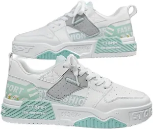 Stylish Patchwork Skate Shoes for Men - Breathable, Lace-up Sneakers with Good Grip and Comfortable Fit - Perfect for Casual Outings