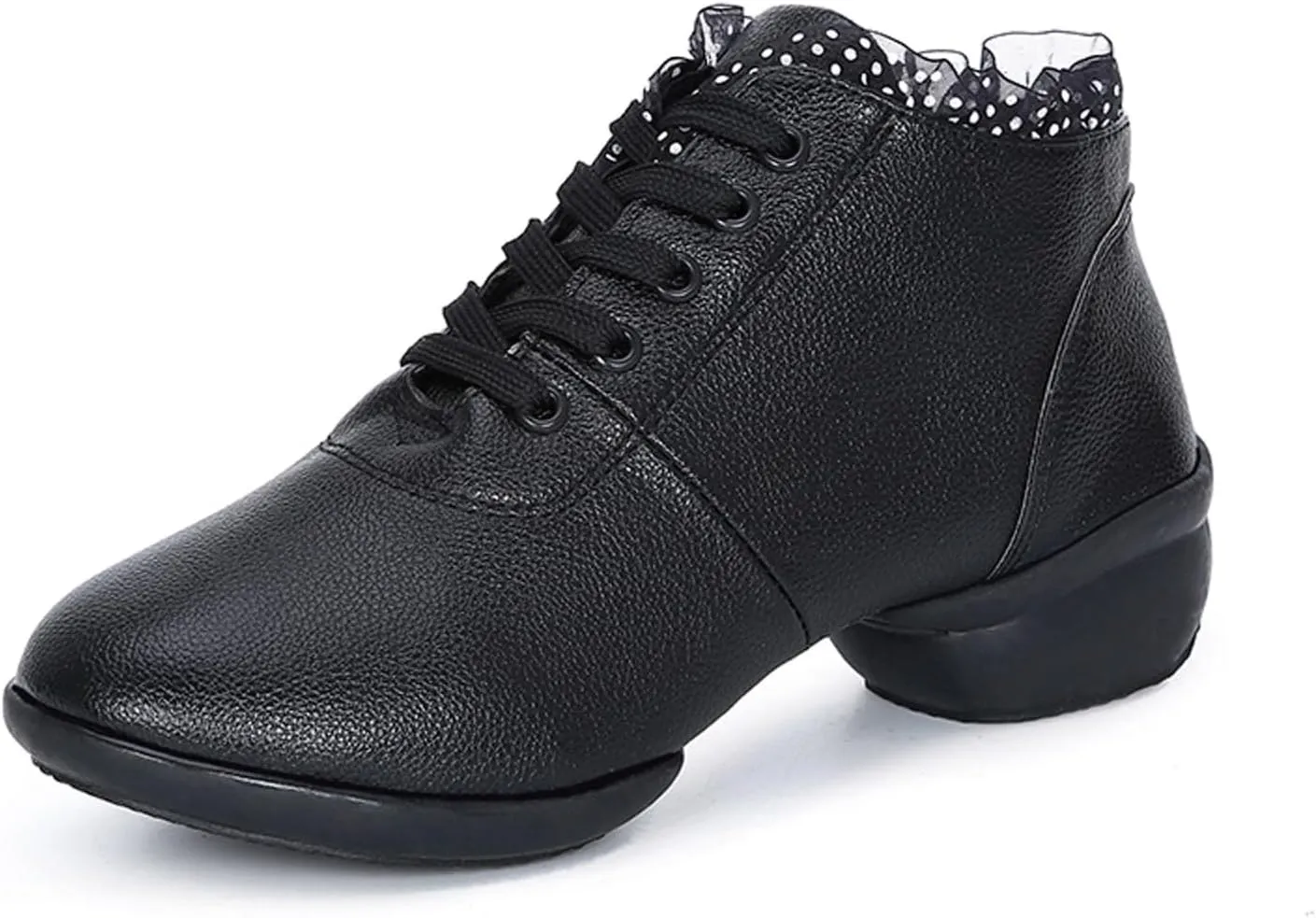 SWDZM Women's Jazz Shoes Lace-Up Dancing Walking Sneakers High Top Split Sole Modern Dance Shoes