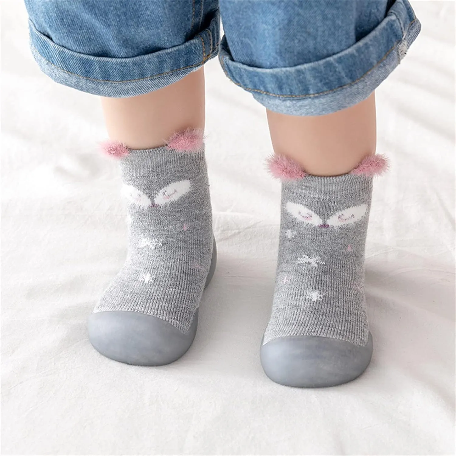 Toddler Girl Shoes,Boys Girls Animal Cartoon Socks Shoes Fleece WarmThe Floor Shoes Non Slip Prewalker Kawaii Shoes