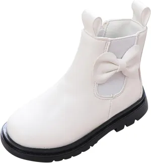 Toddler Leather Boots ??aterproof Short Snowboots Baby Girls Boys Non Slip Black Ankle Booties Kids First Walking Shoes