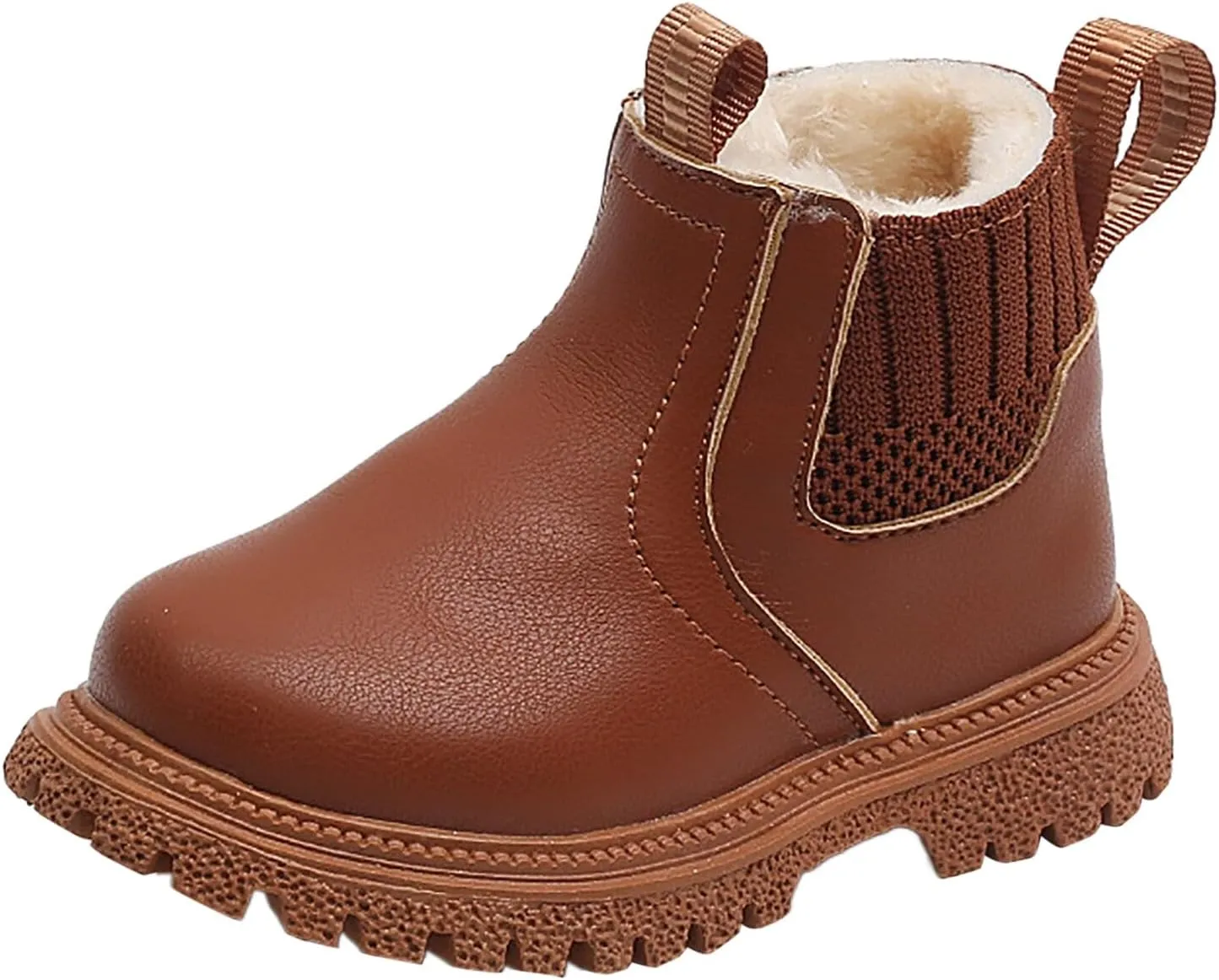 Toddler Unisex Winter Boots Little Boys Girls Fleece Lined Outdoor Snow Shoes Side Zipper Ankle Boots School Shoes