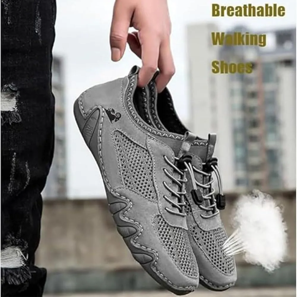 Vogany Men Shoes,Vogany Shoes Orthopedic Sneakers Men Handmade Men's Casual Driving Trainers - Summer Outdoor Breathable Mesh Slip-On Sneakers for Hiking & Walking