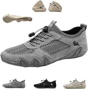 Vogany Men Shoes,Vogany Shoes Orthopedic Sneakers Men Handmade Men's Casual Driving Trainers - Summer Outdoor Breathable Mesh Slip-On Sneakers for Hiking & Walking