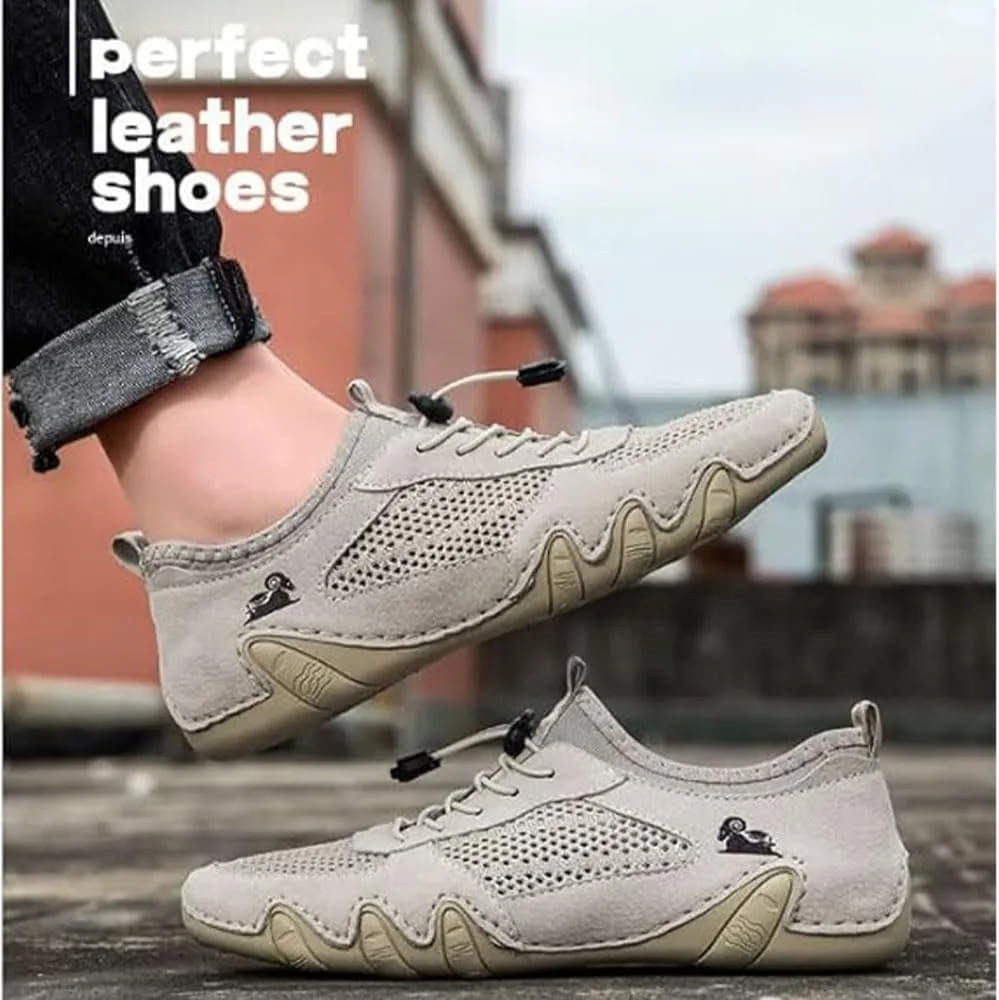 Vogany Men Shoes,Vogany Shoes Orthopedic Sneakers Men Handmade Men's Casual Driving Trainers - Summer Outdoor Breathable Mesh Slip-On Sneakers for Hiking & Walking