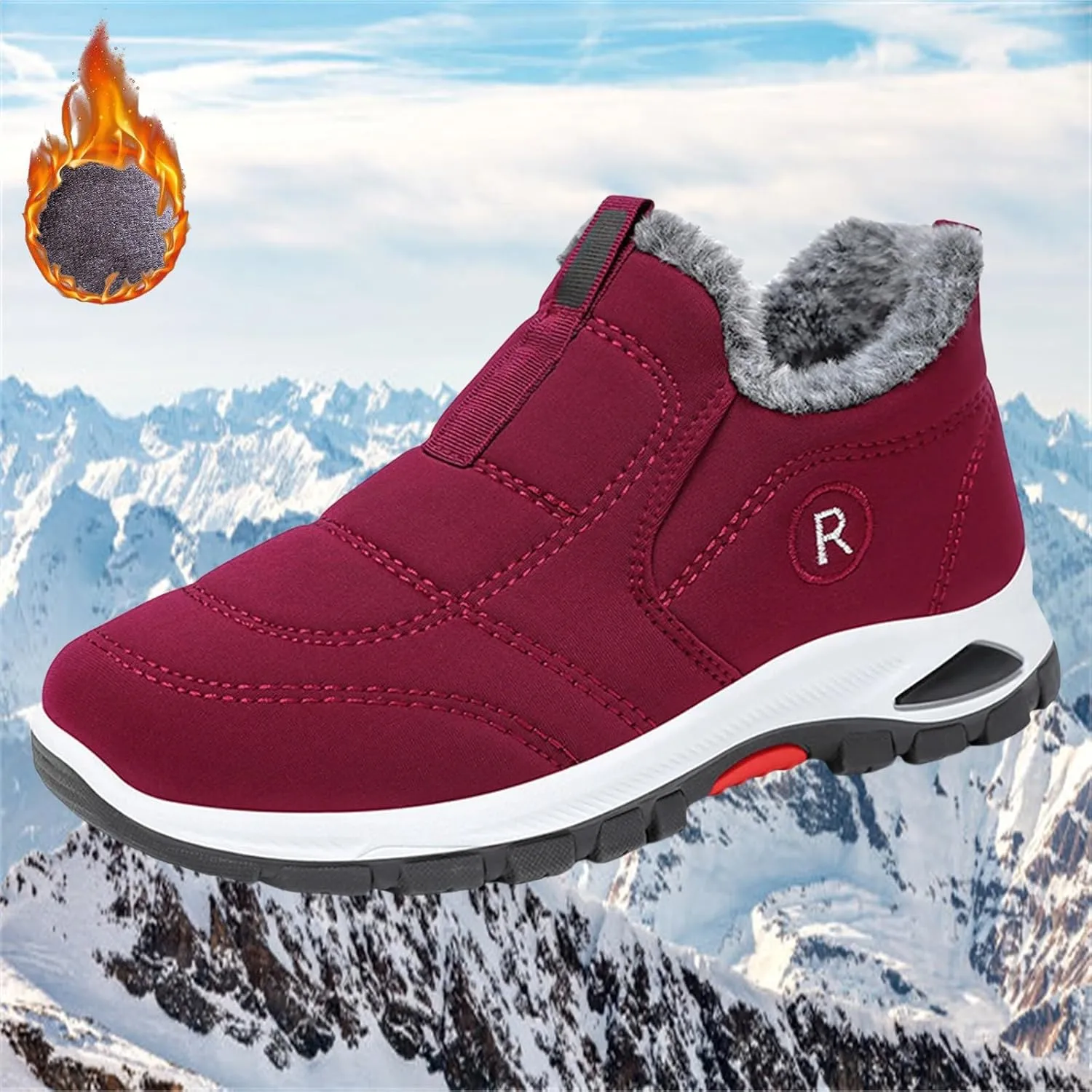Winter Boots for Men Snow Boots Lightweight Waterproof Winter Boots Plush Lined Anti-slip Cold Weather Shoes
