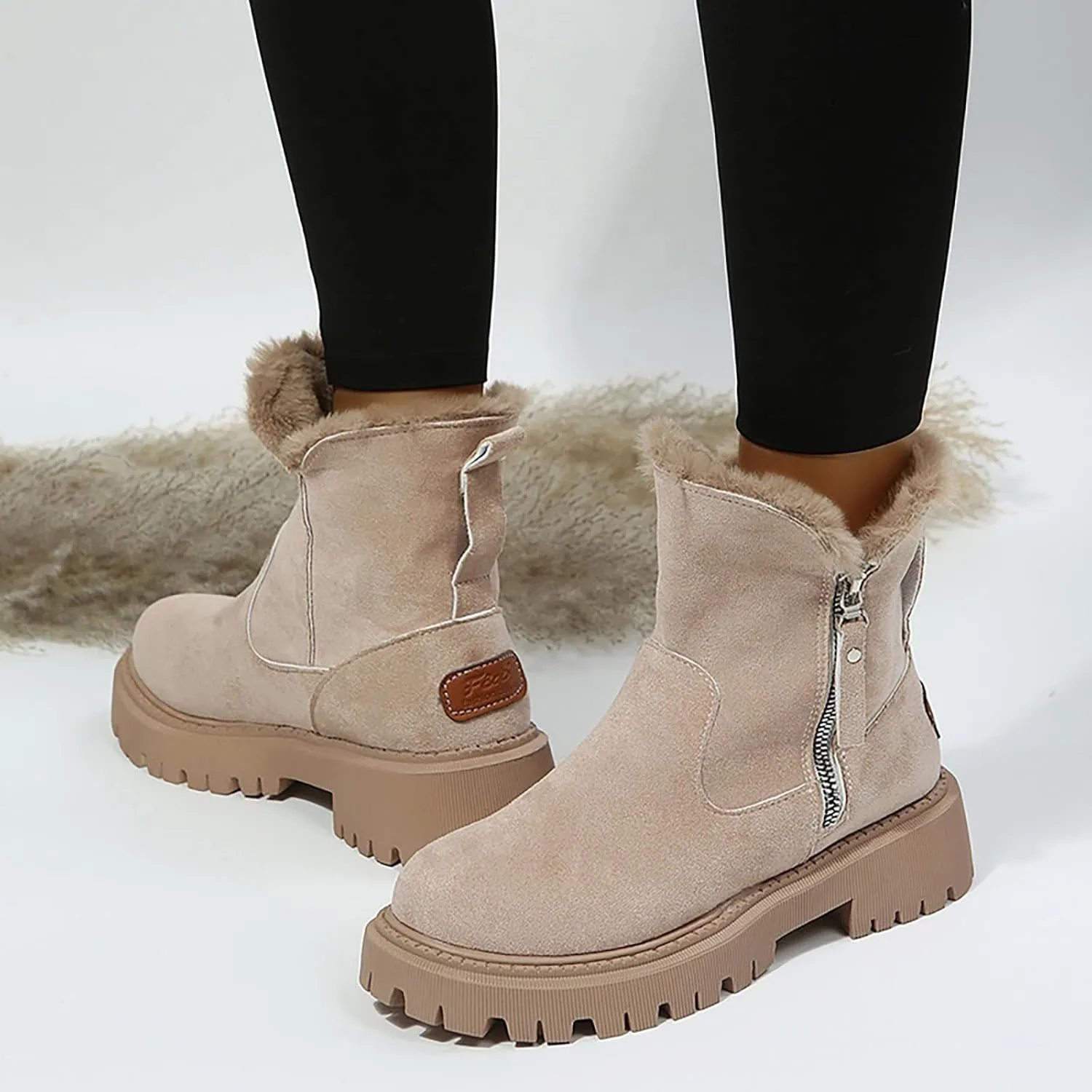 Winter Snow Boots for Women Warm Women's Ankle Boots Comfortable Outdoor Tall Winter Boot Warm Slip on Woman Shoes