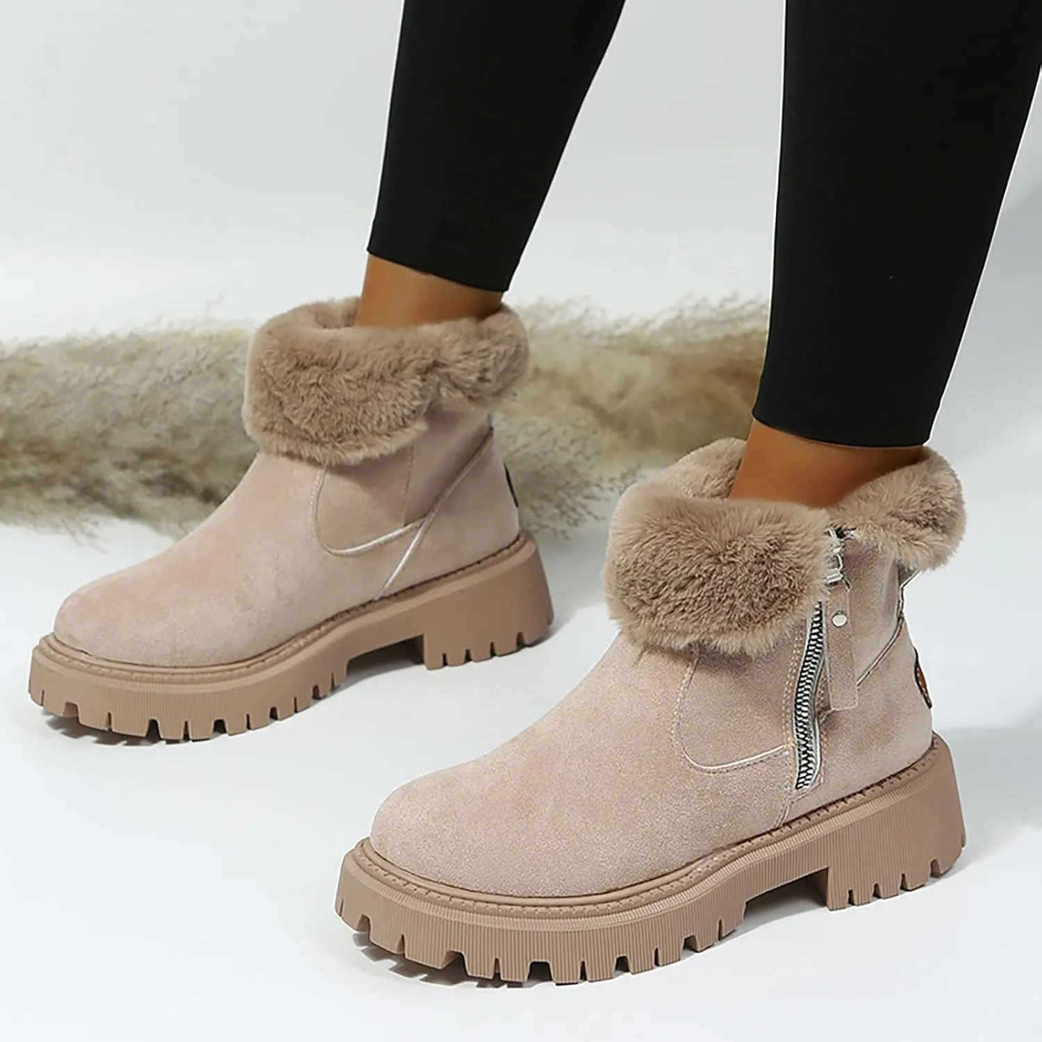 Winter Snow Boots for Women Warm Women's Ankle Boots Comfortable Outdoor Tall Winter Boot Warm Slip on Woman Shoes