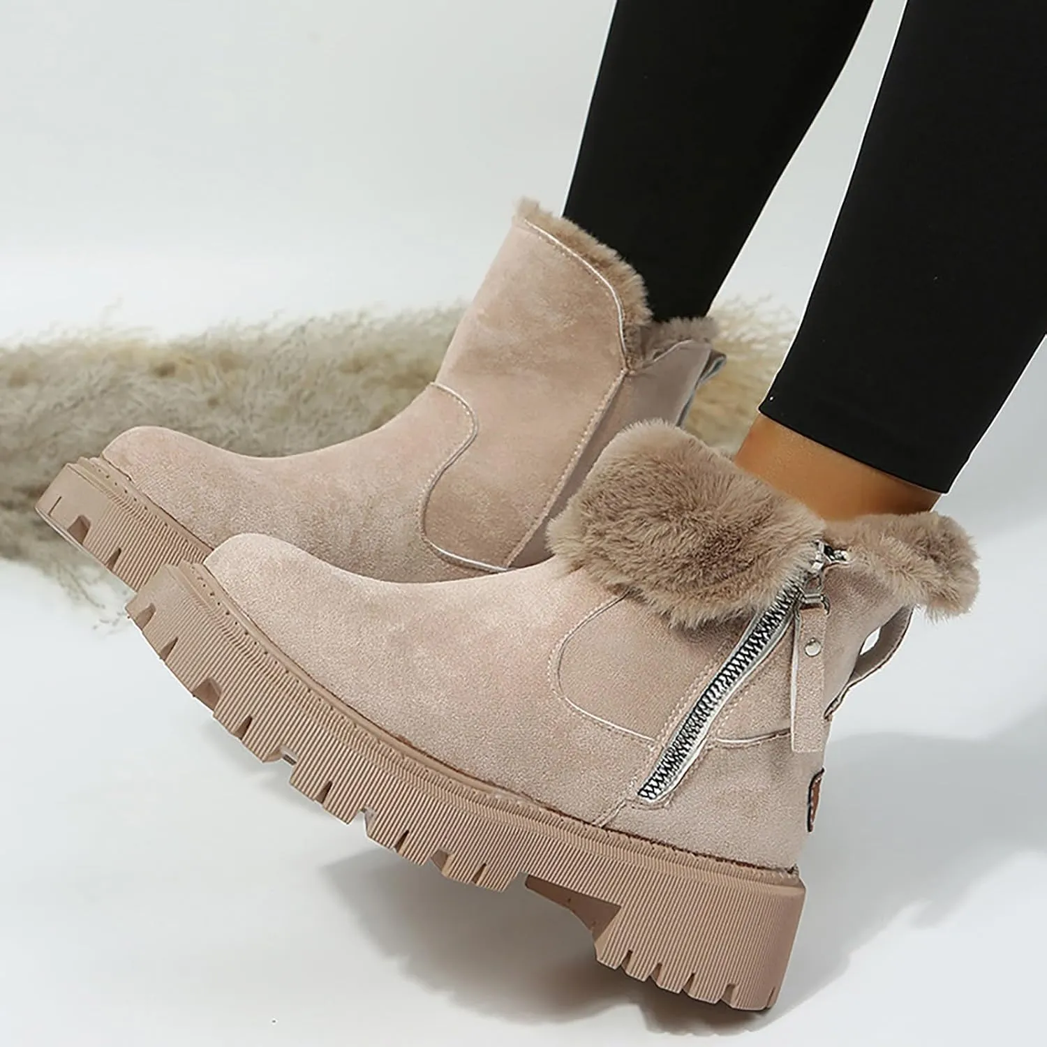 Winter Snow Boots for Women Warm Women's Ankle Boots Comfortable Outdoor Tall Winter Boot Warm Slip on Woman Shoes