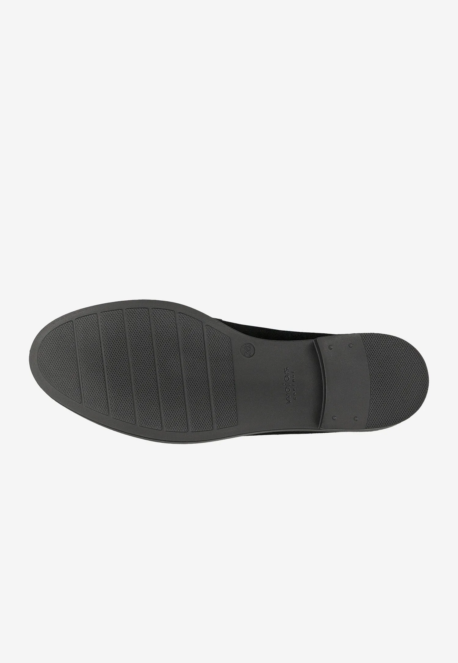 Wojas Black Velour Leather Loafers | 4622261
