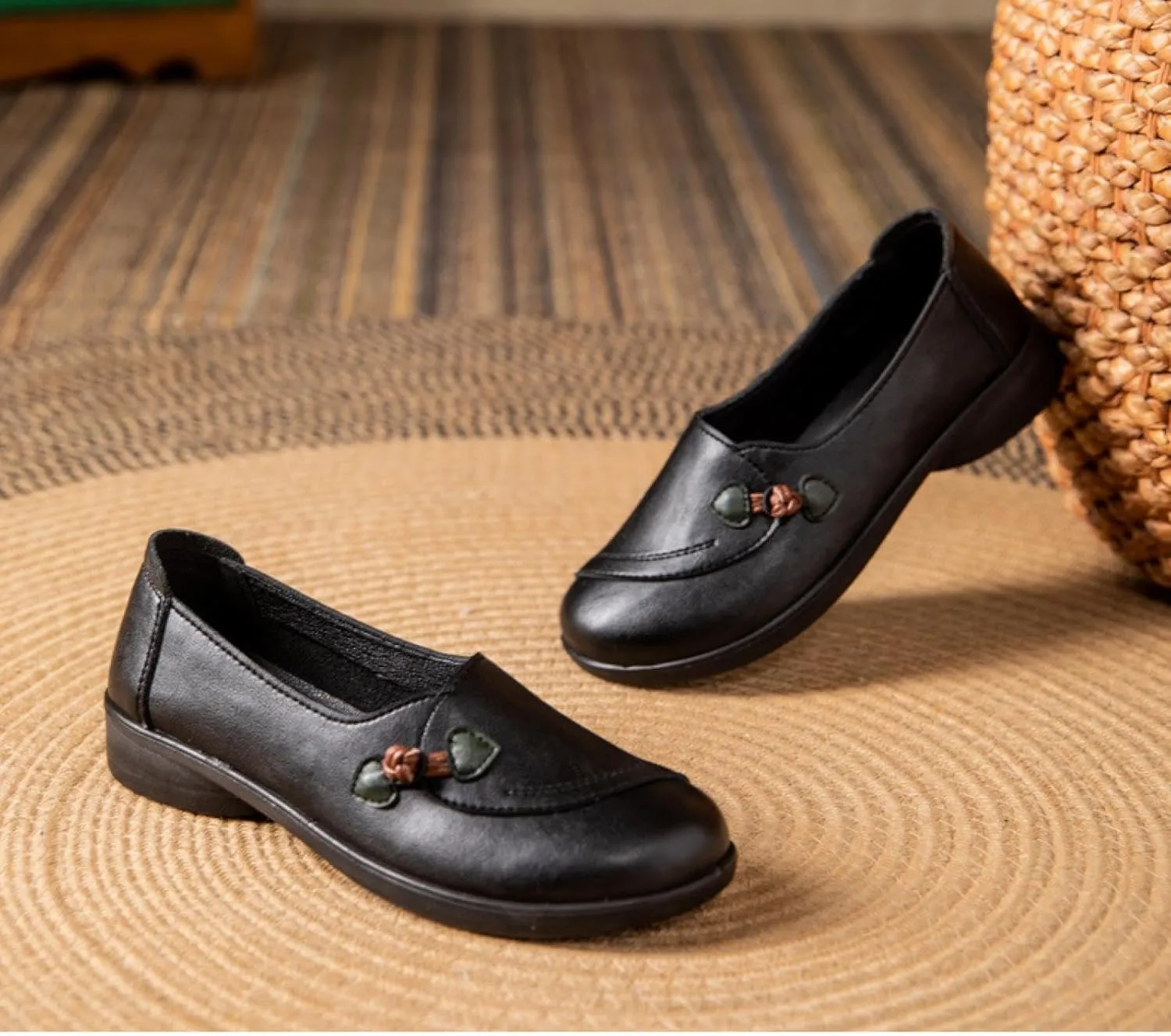 Women's Casual Skates, Comfortable Walking Flats, Leather Driving Shoes