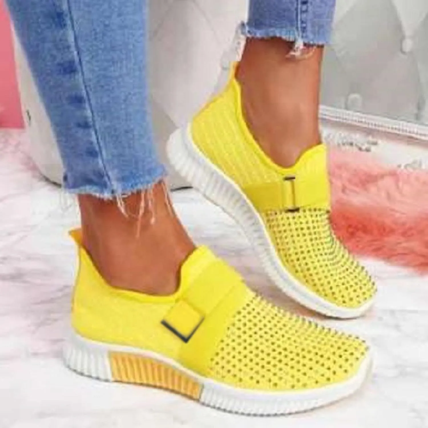 Women's Sneakers Wide Zapatos Ortop??Dicos para Mujer Antideslizantes Black Shoes Women Sneakers Women's Chunky Sneakers Platform Dad Shoes for Women White Non Slip Shoes for Women Nurse