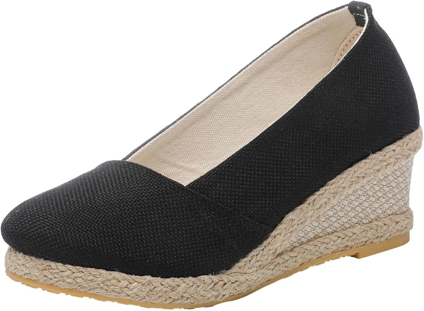 Womens Summer Fashion Close Toe Breathable Flatform Wedge Heel Sandals Espadrille Non Slip Shoes with Arch Support for