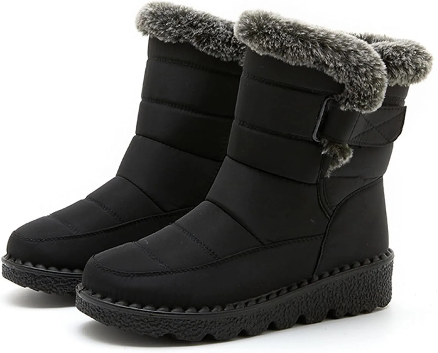 Womens Winter Snow Boots With Warm Fu Lined Comfortable Booties Non Slip aterproof Outdoor Shoes Walking Shoes