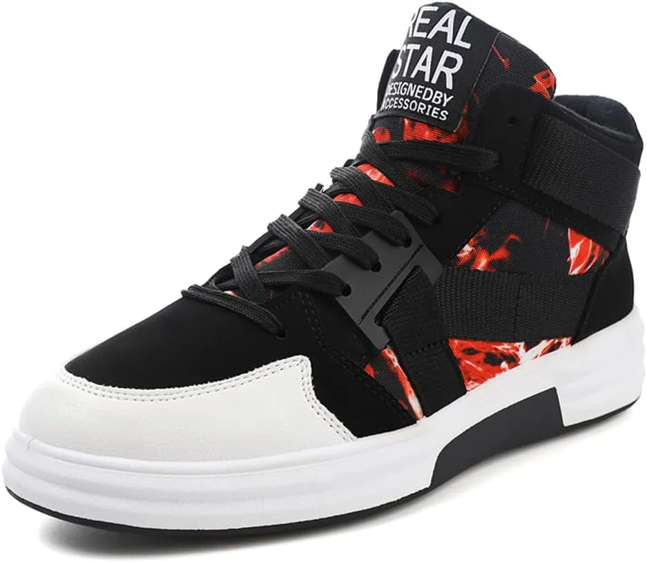 YAXE Men??s Casual High Top Lace Up Skate Shoes