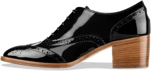 YDN Women Formal Closed Toe Lace Up Oxfords Perforated Stacked Low Heels Derby Pumps Work Business Shoes Size 4-16 US